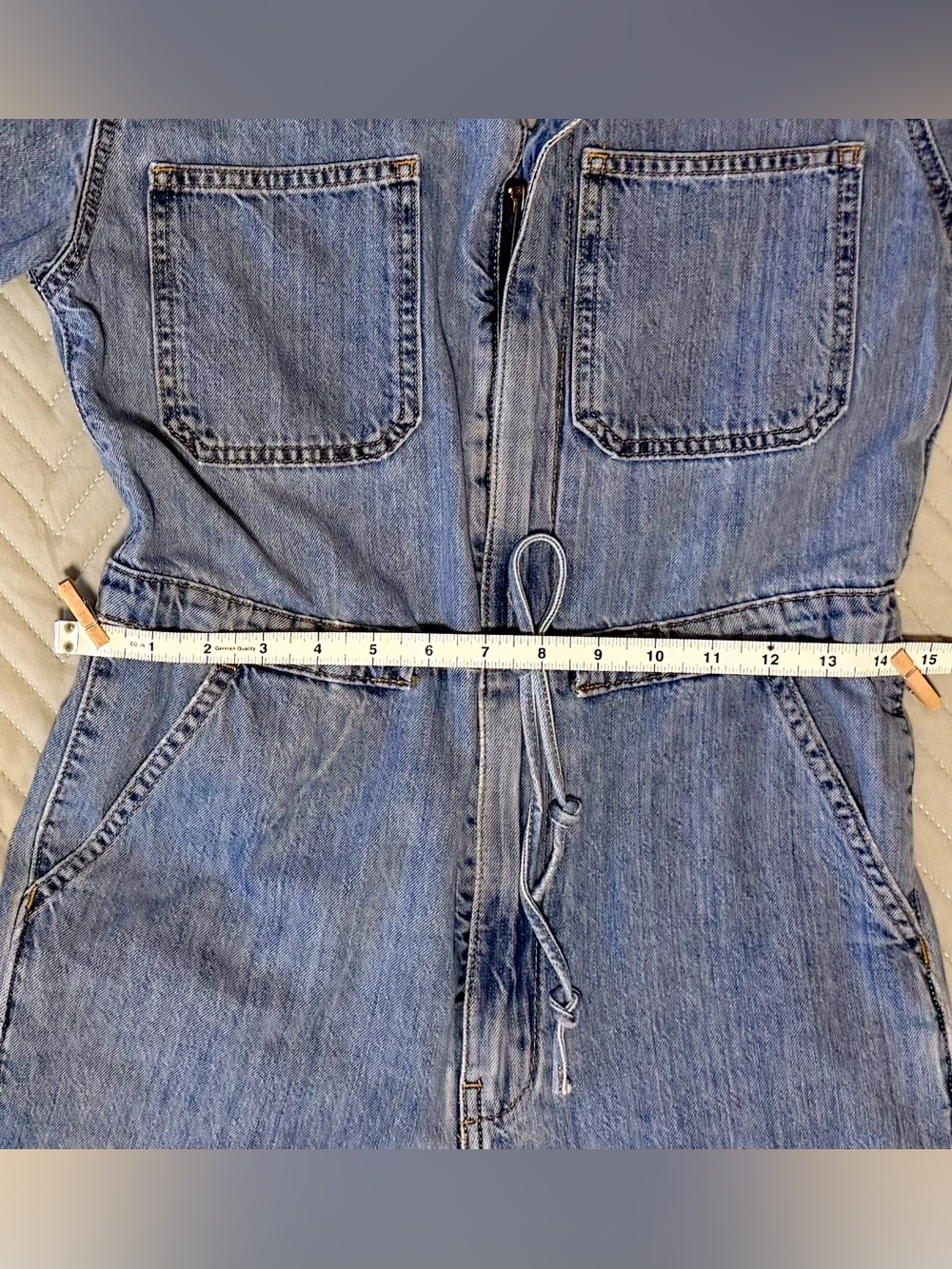 Levi's Light Blue Denim Jumpsuit with Point Collar - Picture 6 of 7